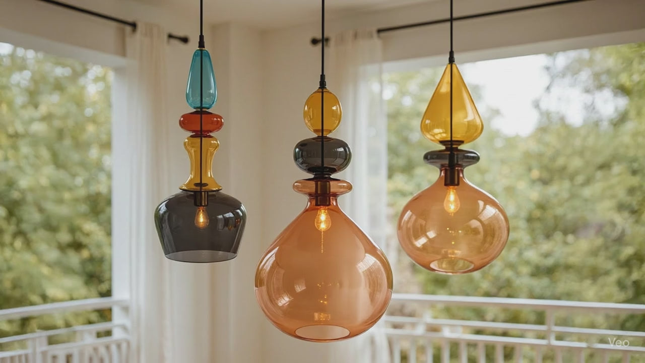 Customizable Blown Glass Pendant Light